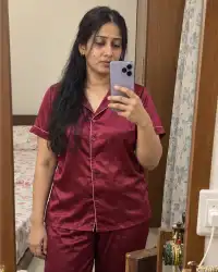Vaishali, 34 — mirror selfie at her dresser in Mira Road