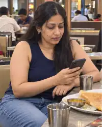 Vaishali in a family restaurant in Mira Road
