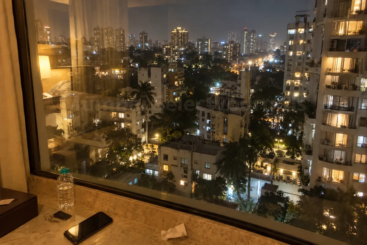 Night view from a hotel room in Bandra, Mumbai